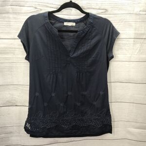 Retrology Navy blue short sleeve top